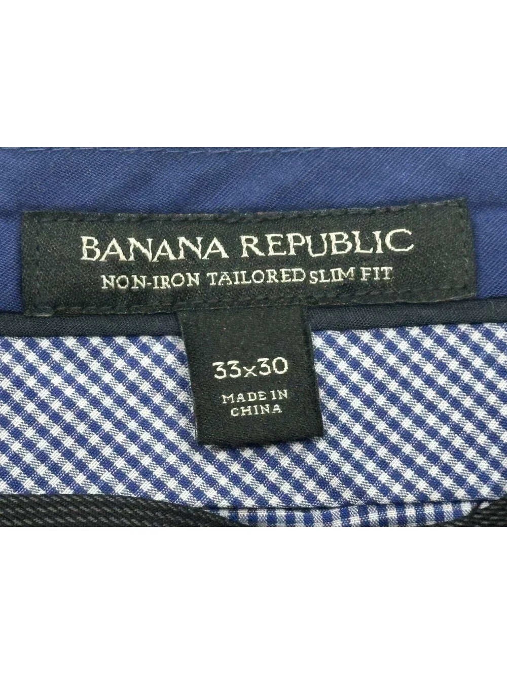 Banana Republic Non-Iron Slim Dress Pants Black Men 33/30
